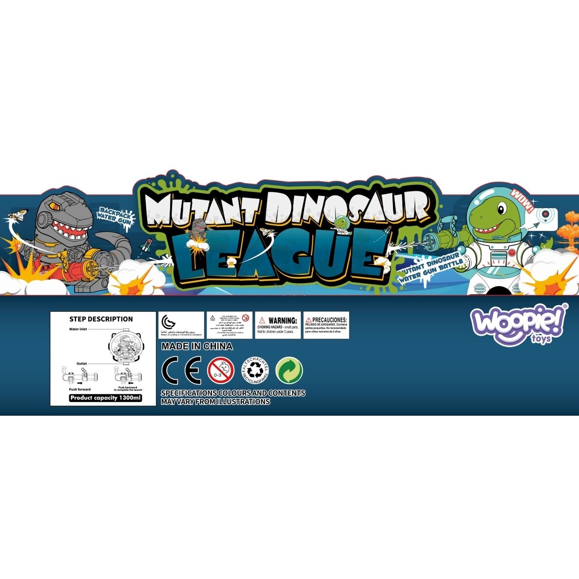 WOOPIE Vandens pistoletas su kuprine Dino 7