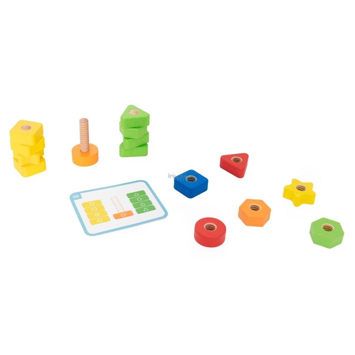 VIGA Varžtai ir veržlės Montessori žaislas Spalvų derinimas 30 EL 7