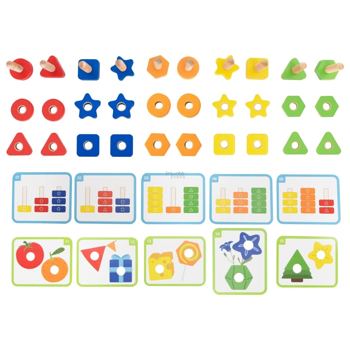 VIGA Varžtai ir veržlės Montessori žaislas Spalvų derinimas 30 EL 13 VIGA Varžtai ir veržlės Montessori žaislas Spalvų derinimas 30 EL 13