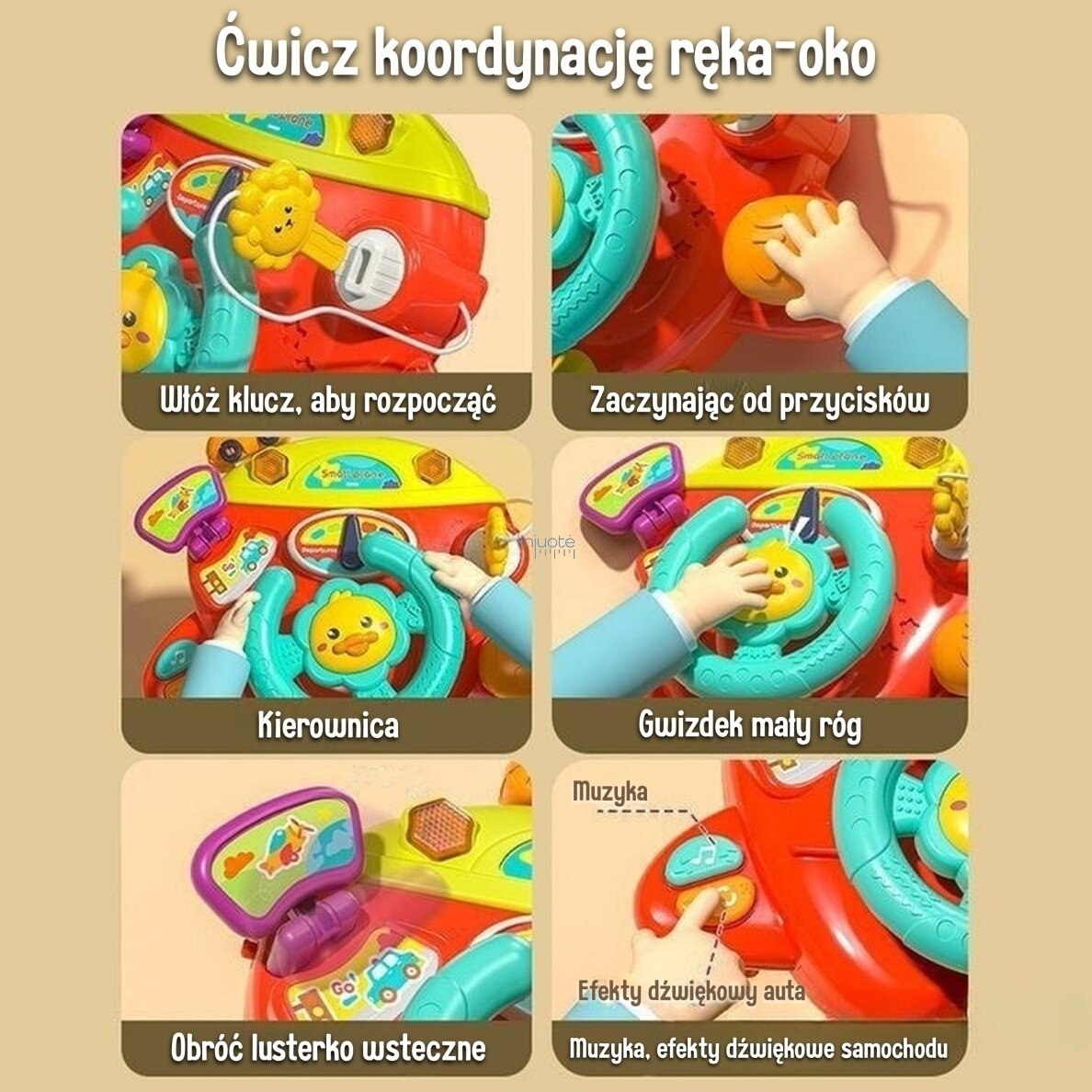 WOOPIE BABY Interaktyvus lėktuvo vairas Transporto priemonė tvirtinama prie lovytės / vežimėlio Efektai 18m+ 4
