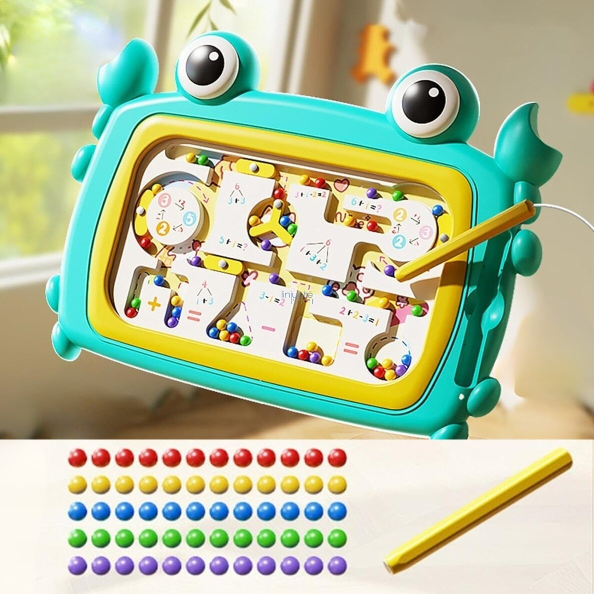 WOOPIE Magnetinė Montessori edukacinė lenta Labirintas Krabas Turkio spalvos 3 WOOPIE Magnetinė Montessori edukacinė lenta Labirintas Krabas Turkio spalvos 3