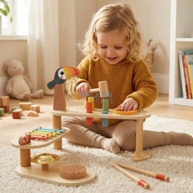 TOOKY TOY Edukacinis muzikinis staliukas - Tukanas TOOKY TOY Edukacinis muzikinis staliukas - Tukanas