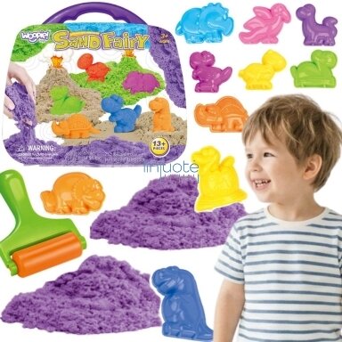 WOOPIE Kinetinio smėlio rinkinys Dinozaurai 13 el.