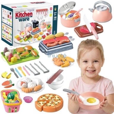 WOOPIE Virtuvės priedų rinkinys Maisto gaminimo žaislas 108 el WOOPIE Virtuvės priedų rinkinys Maisto gaminimo žaislas 108 el
