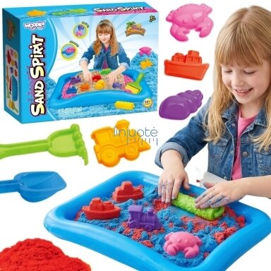 WOOPIE Magiškas kinetinis smėlis Rinkinys Baseinas Formelės 3+