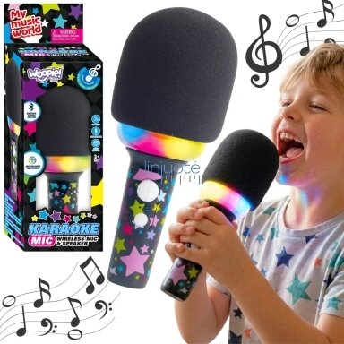 WOOPIE Belaidis karaoke mikrofonas su garsiakalbiu juodas BT WOOPIE Belaidis karaoke mikrofonas su garsiakalbiu juodas BT