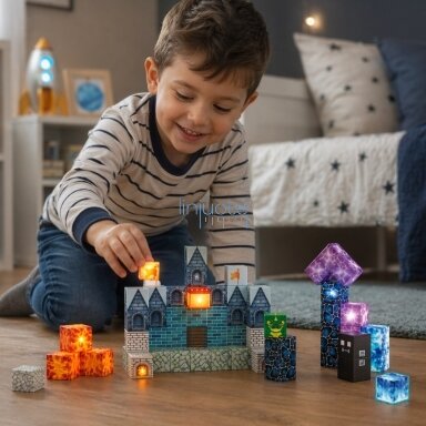 WOOPIE Magnetinės konstrukcinės kaladėlės Pixel pilis 64 vnt. WOOPIE Magnetinės konstrukcinės kaladėlės Pixel pilis 64 vnt.