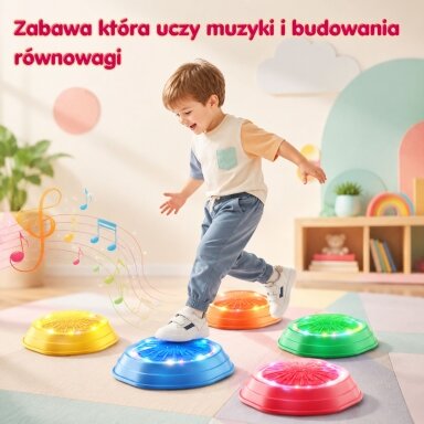 WOOPIE Interaktyvūs pusiausvyros akmenys su garsu ir šviesa 5 vnt.