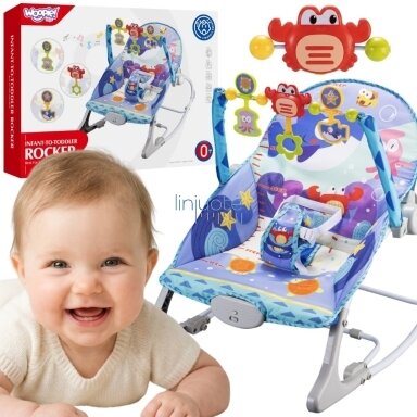 WOOPIE BABY Supynė-gultukas 2in1 Interaktyvus krabas Vibracijos Melodijos
