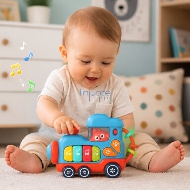 WOOPIE BABY Interaktyvus muzikinis pianinas lokomotyvas