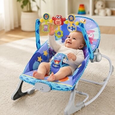WOOPIE BABY Supynė-gultukas 2in1 Interaktyvus krabas Vibracijos Melodijos