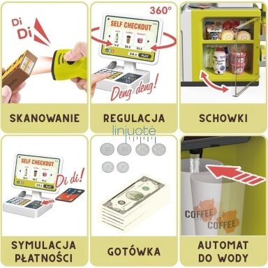 WOOPIE Savaiminio aptarnavimo parduotuvės kasa Mini Market ekspresas priedai