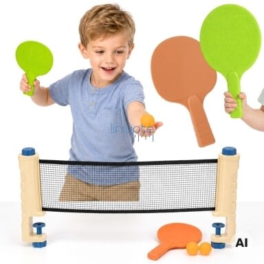 WOOPIE Stalo teniso rinkinys su tinkleliu 6 vnt. Ping Pong