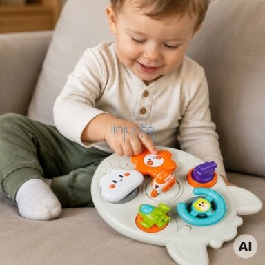 WOOPIE BABY Edukacinė veiklų lenta Raketa 7in1