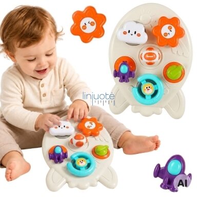 WOOPIE BABY Edukacinė veiklų lenta Raketa 7in1
