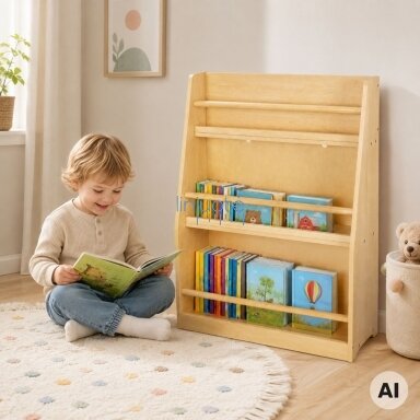 TOOKY TOY Medinė knygų lentyna