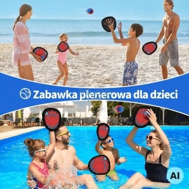 WOOPIE Vikrumo žaidimas Pagauk kamuoliuką su mentelėmis vaikams Kamuoliuko gaudyklė 5 vnt.