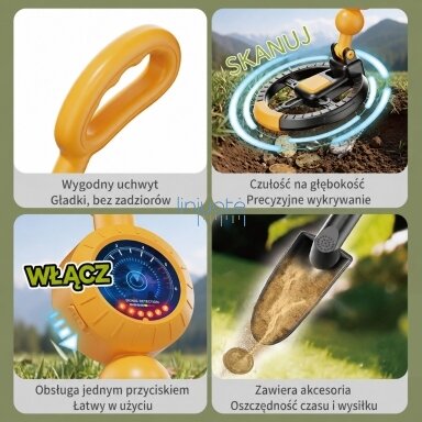WOOPIE Metalo detektorius vaikams Zondas Kastuvėlis Lobis