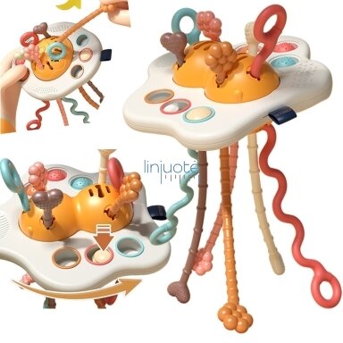 WOOPIE BABY Montessori sensorinis žaislas kramtukas barškutis daugiafunkcis UFO