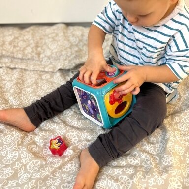 WOOPIE BABY Interaktyvus sensorinis edukacinis Montessori kubas, rūšiuoklis 6in1