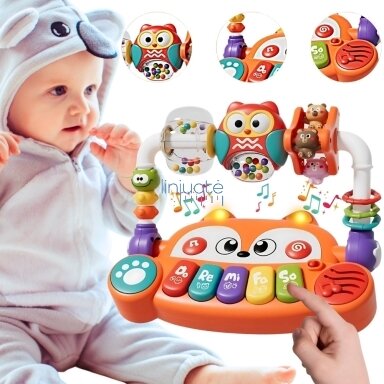 WOOPIE BABY Interaktyvus edukacinis sensorinis pianinas Laputė LED Barškučiai