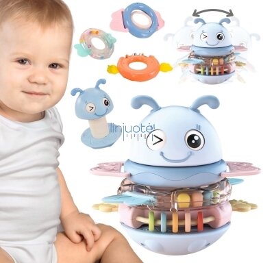 WOOPIE Baby Nevaliukas Sensorynė Žaislas 2in1 Barškutis Kramtukas