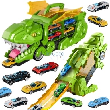 WOOPIE Transporto priemonių rinkinys Dinozauro rijiko trasa 13 el.