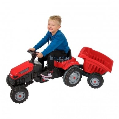 WOOPIE Pedalinis traktorius Farmer GoTrac MAXI su priekaba Tylūs ratai 20