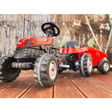 WOOPIE Pedalinis traktorius Farmer GoTrac MAXI su priekaba Tylūs ratai 29