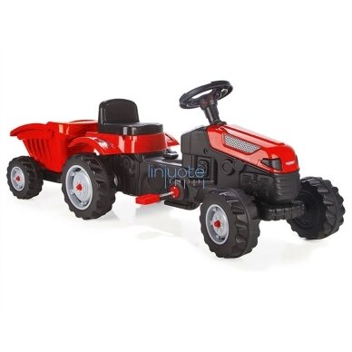 WOOPIE Pedalinis traktorius Farmer GoTrac MAXI su priekaba Tylūs ratai 34