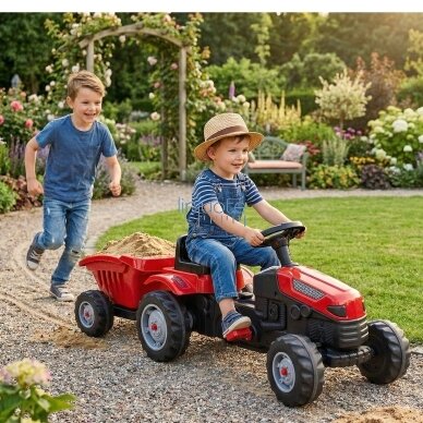 WOOPIE Pedalinis traktorius Farmer GoTrac MAXI su priekaba Tylūs ratai 1