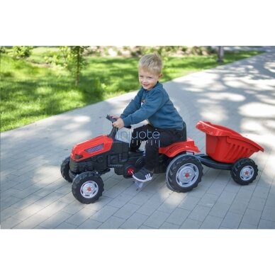 WOOPIE Pedalinis traktorius Farmer GoTrac MAXI su priekaba Tylūs ratai 6