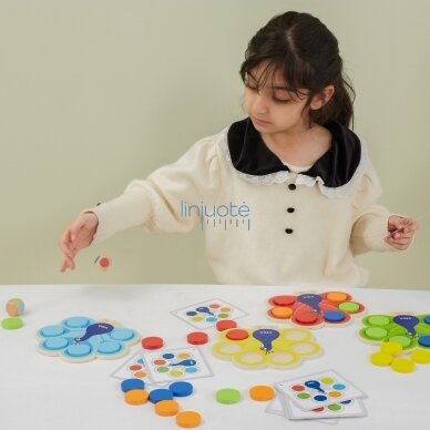 VIGA Medinis žaidimas „Suderink spalvas“ Povo uodega Montessori + kortelės 3 VIGA Medinis žaidimas „Suderink spalvas“ Povo uodega Montessori + kortelės 3