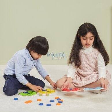 VIGA Medinis žaidimas „Suderink spalvas“ Povo uodega Montessori + kortelės 6