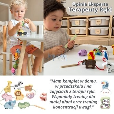 VIGA Medinė pervėrimo dėlionė, Ūkio kaladėlės vėrimui Montessori 2 VIGA Medinė pervėrimo dėlionė, Ūkio kaladėlės vėrimui Montessori 2