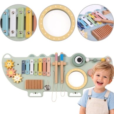 TOOKY TOY Medinė manipuliacinė lenta Krokodilas 3 el. TOOKY TOY Medinė manipuliacinė lenta Krokodilas 3 el.