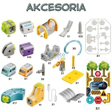 WOOPIE magnetinis konstrukcinis rinkinys geležinkelio trasa su traukos efektu 126 el. 7 WOOPIE magnetinis konstrukcinis rinkinys geležinkelio trasa su traukos efektu 126 el. 7