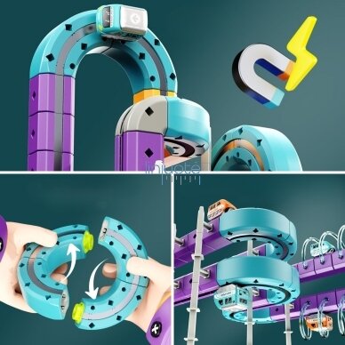 WOOPIE magnetinis konstravimo rinkinys geležinkelio trasa su traukos efektu 54 el. 2 WOOPIE magnetinis konstravimo rinkinys geležinkelio trasa su traukos efektu 54 el. 2