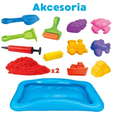WOOPIE Magiškas kinetinis smėlis Rinkinys Baseinas Formelės 3+ 1