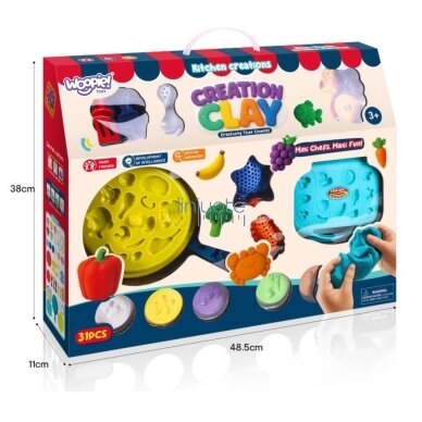 WOOPIE Plastilinas Vaflinė Virtuvė Rinkinys Priedai 39 vnt. 2