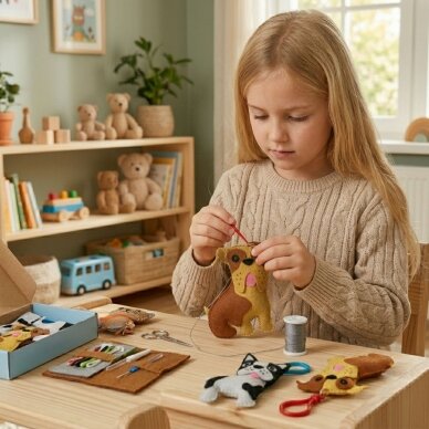 WOOPIE siuvimo rinkinys vaikams ŠUNIUKAI DIY raktų pakabukas 2 WOOPIE siuvimo rinkinys vaikams ŠUNIUKAI DIY raktų pakabukas 2