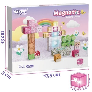 Woopie magnetinės kaladėlės-kubai 48 vnt. Montessori edukacinė 3D dėlionė 4 Woopie magnetinės kaladėlės-kubai 48 vnt. Montessori edukacinė 3D dėlionė 4