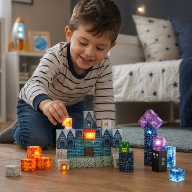 WOOPIE Magnetinės konstrukcinės kaladėlės Pixel pilis 64 vnt. 1 WOOPIE Magnetinės konstrukcinės kaladėlės Pixel pilis 64 vnt. 1