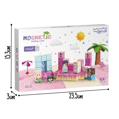 Magnetinės 3D kaladėlės – magnetiniai kubeliai, 59 el, 58977 6