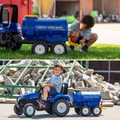 FALK New Holland Paspiriama / Pedalinė Cisterninė Priekaba su Kranu Vaikams – Mėlyna, 943NH 2