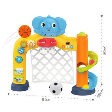 WOOPIE BABY Interaktyvus sporto centras 2in1: vartai ir krepšys su drambliuku 3 WOOPIE BABY Interaktyvus sporto centras 2in1: vartai ir krepšys su drambliuku 3