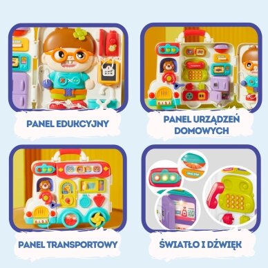 WOOPIE Interaktyvi manipuliacinė lenta Busy Car lagaminas 3in1 Garsas Šviesa 3
