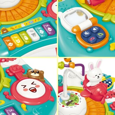 WOOPIE BABY Edukacinis interaktyvus staliukas 2in1 Pianinas Garsai 3