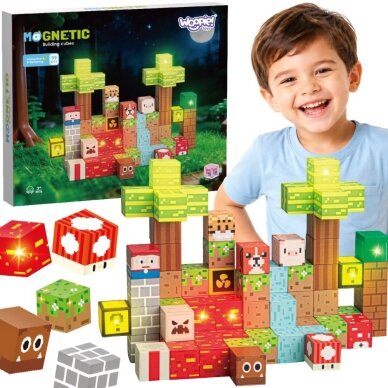 Magnetinės konstrukcinės kaladėlės „Miškas“, 75 el, 58922