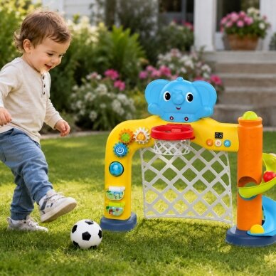 WOOPIE BABY Interaktyvus sporto centras 2in1: vartai ir krepšys su drambliuku 2 WOOPIE BABY Interaktyvus sporto centras 2in1: vartai ir krepšys su drambliuku 2